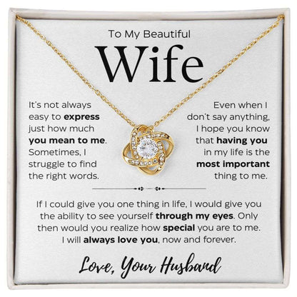 To My Beautiful Wife | Now & Forever | Love Knot Necklace