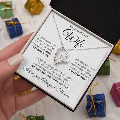 Beautiful Wife Necklace | Necklace for Wife | Gift for Wife | Anniversary Gift | Wedding Gift | Heart Necklace | Forever Love Necklace